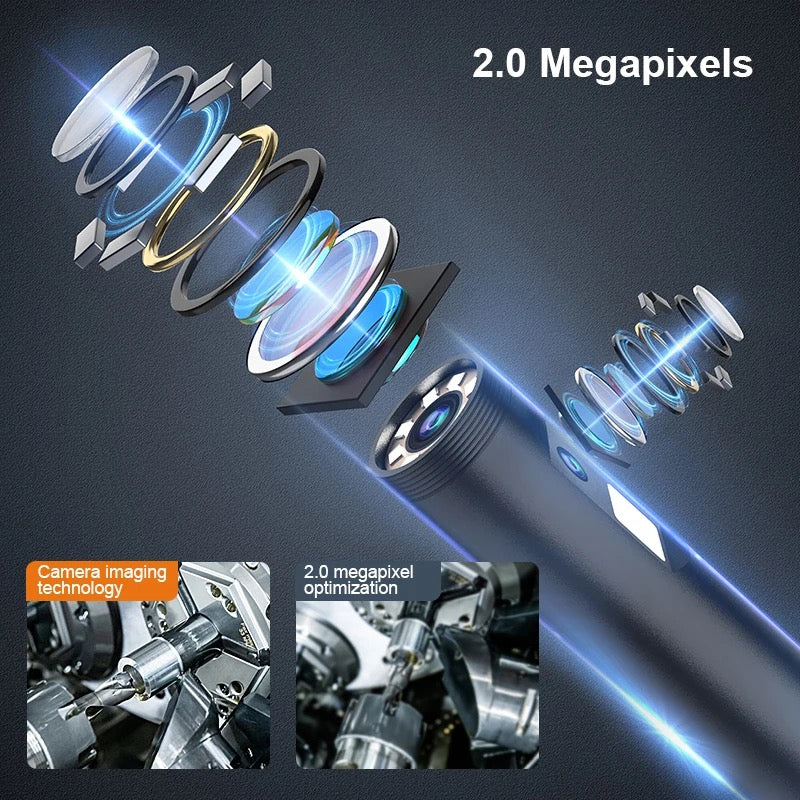 Endüstriyel Endoskop Kamera HD 1080 P LCD Dijital Borescope Muayene Kamerası 8mm IP67 Araba Için Su Geçirmez Otomobil Endoskop