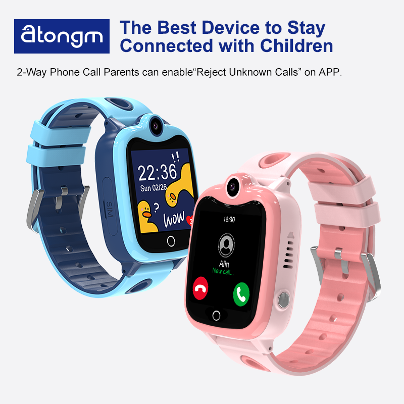 atongm Children Smart Watch 4G Video Call LBS Tracker Location Sim Card Camera IP67 Waterproof