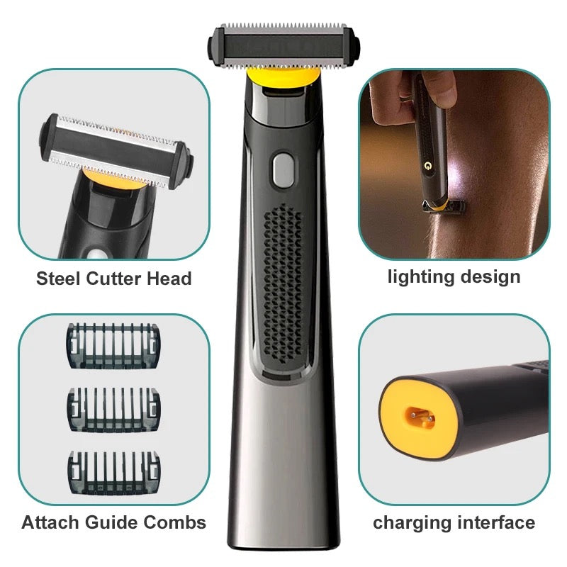 Atongm Elektrikli Tıraş Makinesi Erkekler ve Kadınlar için Taşınabilir Tam Vücut Düzeltici USB T-Şekilli Bıçaklı Tıraş Makinesi Sakal Aydınlatmak/Yıkanabilir