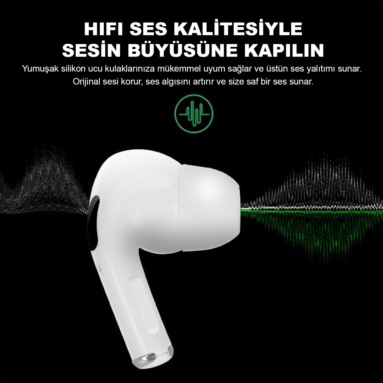 سماعات بلوتوث لاسلكية من اتونج ام اير 9 برو ايه ان سي لخفض الضوضاء النشط ، شحن لاسلكي متوافق مع IOS / Android