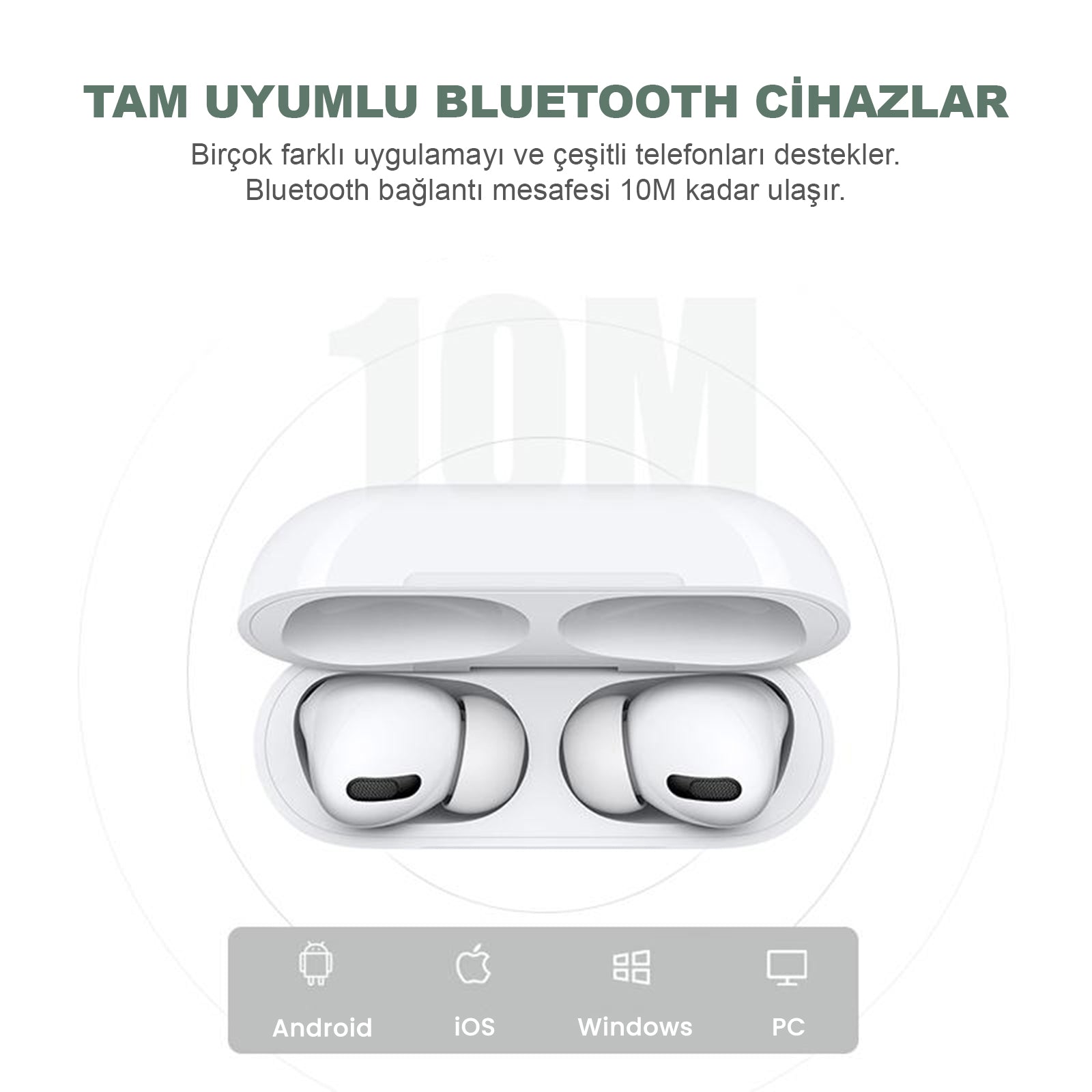 سماعات بلوتوث لاسلكية من اتونج ام اير 9 برو ايه ان سي لخفض الضوضاء النشط ، شحن لاسلكي متوافق مع IOS / Android