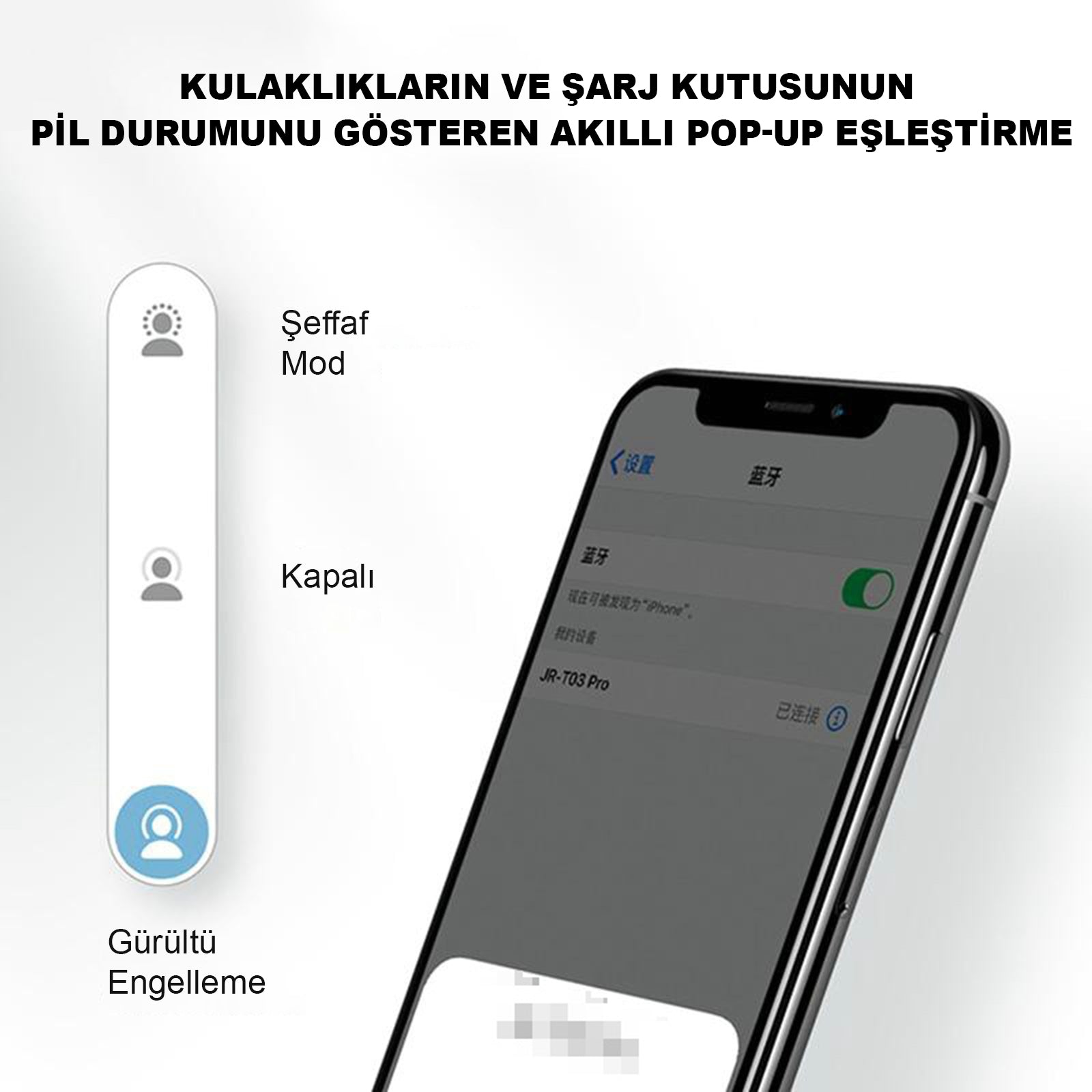 سماعات بلوتوث لاسلكية من اتونج ام اير 9 برو ايه ان سي لخفض الضوضاء النشط ، شحن لاسلكي متوافق مع IOS / Android