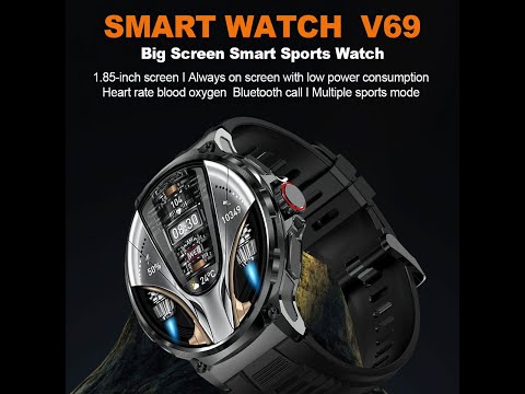 atongm 1.85 inç V69 Bluetooth çağrı akıllı saat 360*360 geniş ekran çok spor akıllı saat