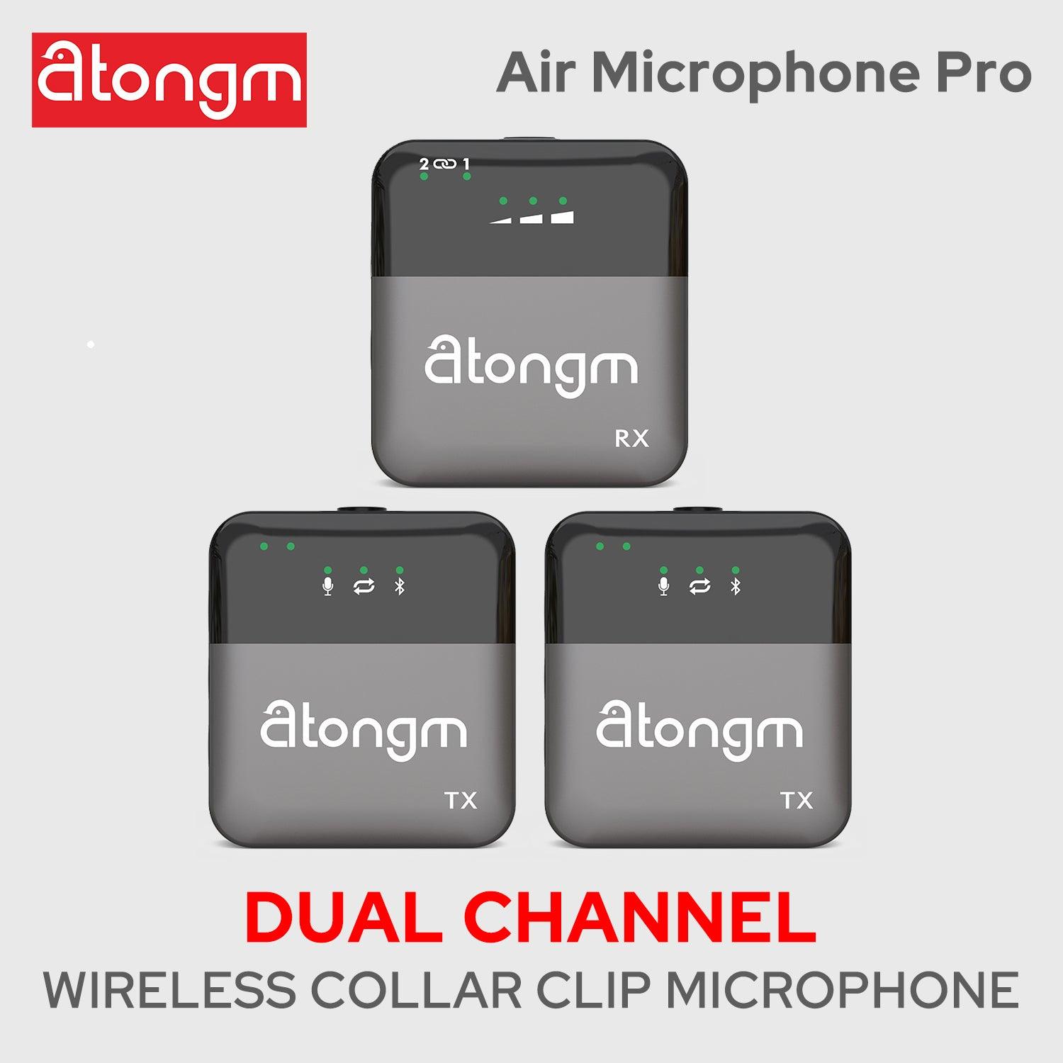 atongm Air Microphone Pro High Performance 2.4 Ghz Digital Wireless System With Lavalier Microphone(tx+tx+rx) - atongm Turkiye