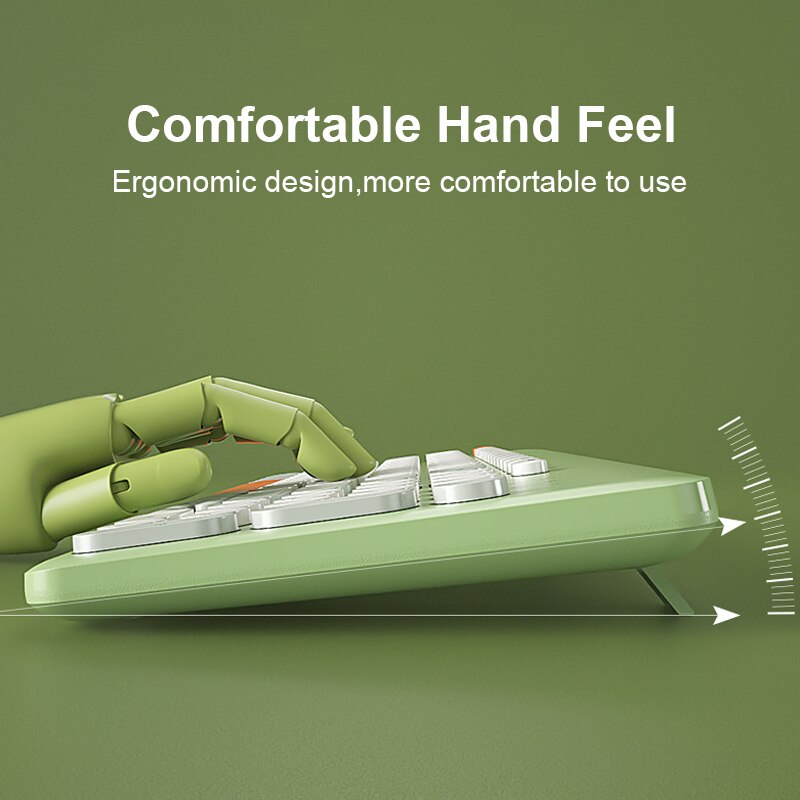 atongm Gaming Klavye ve Fare Yuvarlak Tuş Kapağı Sessiz 2.4G Kablosuz Klavye Fare Şarj Edilebilir Seti PC Oyuncu Bilgisayar Dizüstü