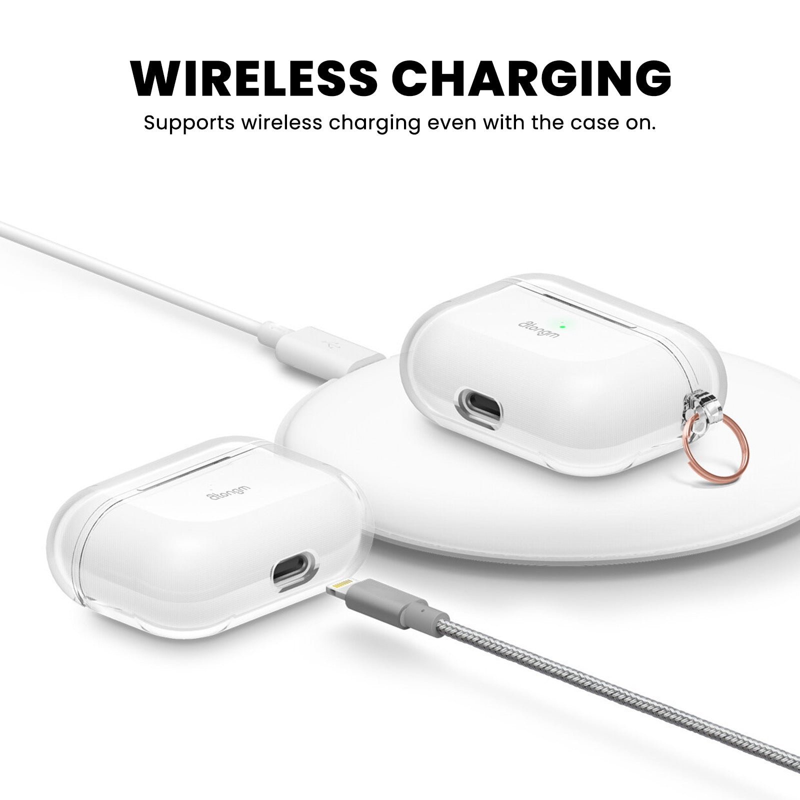 atongm Air 10 Pro ANC Active Noise Cancellation Wireless Bluetooth Headphones - Compatible with Wireless Charging for iOS and Android Devices