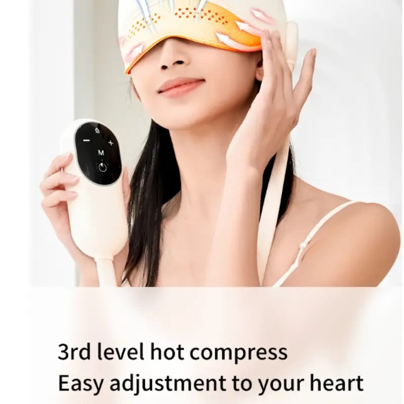 Elektrikli hava basıncı kafa masajı grafen ısıtmalı göz sıcak kompres uyku kafa rahatlamasına yardımcı olur