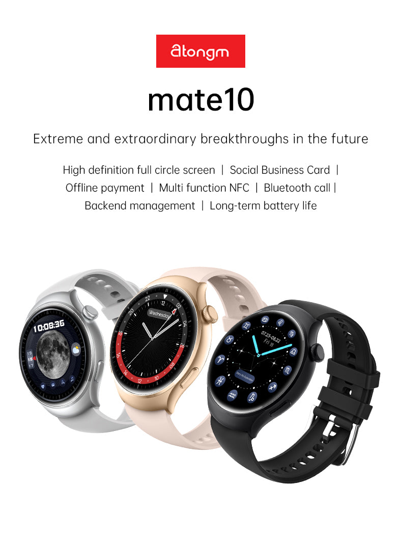 atongm Mate 10 Smart Watch 1,56 düym: Səsli Axtarış, Ürək dərəcəsi, Qan Oksigen, İdman Rejimi və AI GPT ilə 