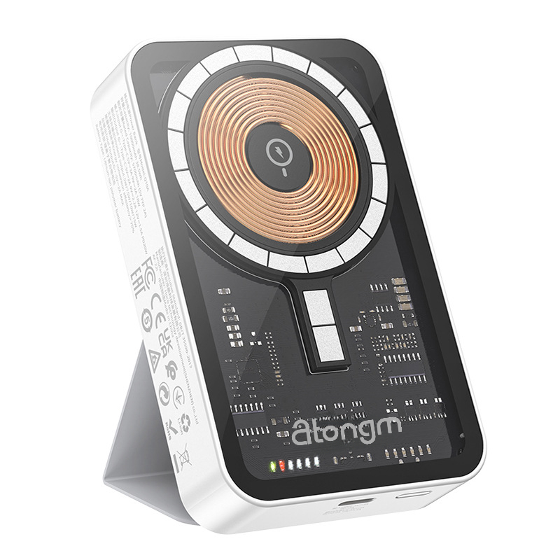 Atongm PowerBank magSafe PD20W 10000 mAh Şeffaf Kablosuz iPhone Şarj Cihazı/HUAWEI/Xiaomi Taşınabilir Hızlı Şarj