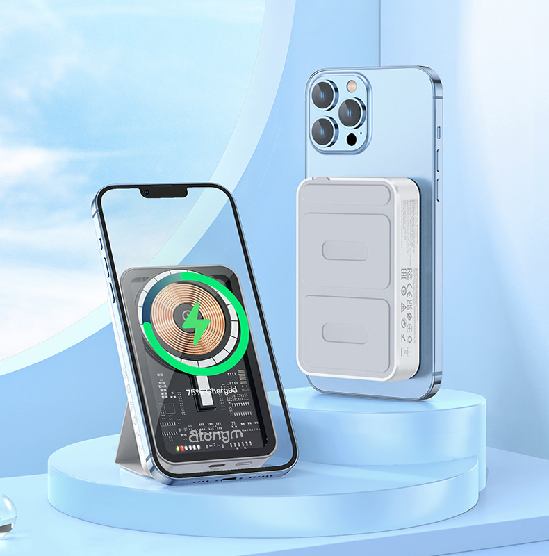 atongm Güç Bankası PD20W 10000mAh Şeffaf Manyetik Kablosuz Şarj Cihazı iPhone/HUAWEI/ Xiaomi Taşınabilir Hızlı Şarj