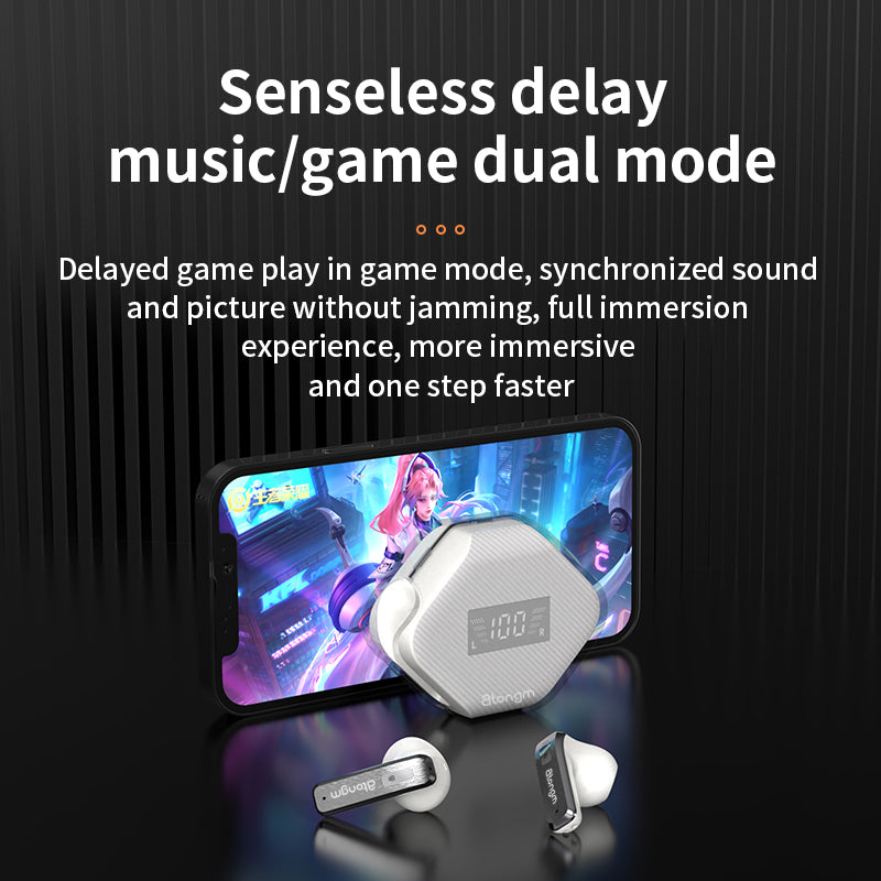 atongm F60 Kablosuz Kulaklık BT5.3 ENC Mikrofonlu Gürültü Azaltma, Oyun Modu Desteği