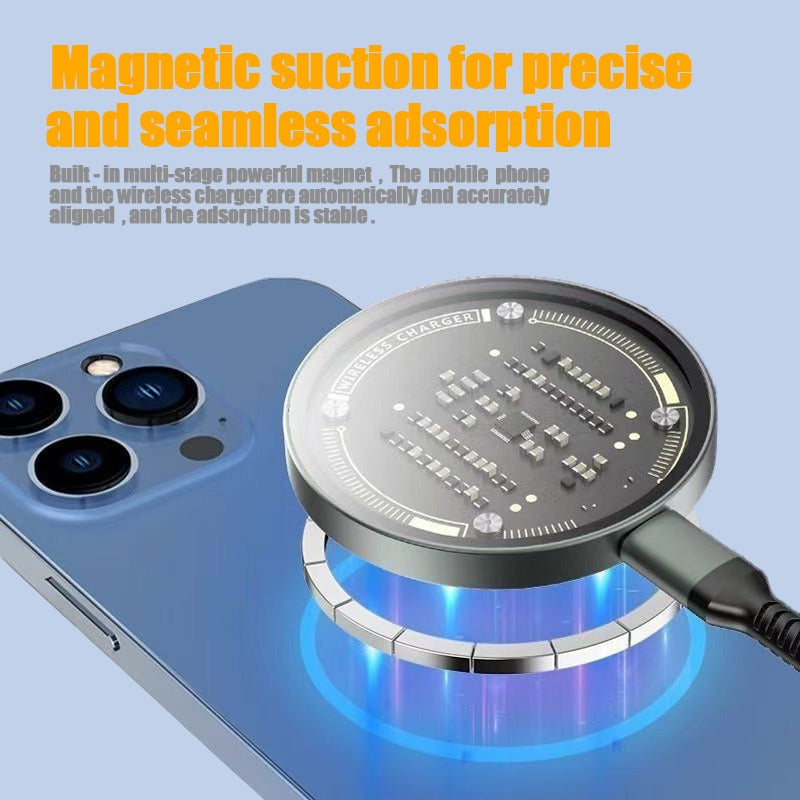 atongm Magnetic Wireless Car Charger Mount 15W Qi Fast Charging Car Charger Phone Mount