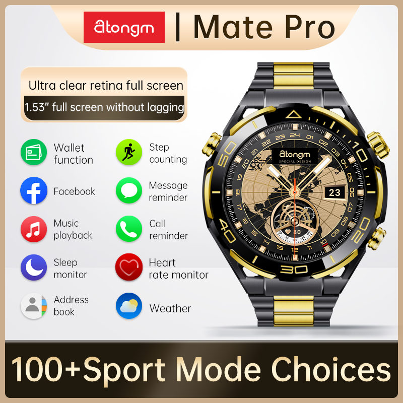 atongm Mate Pro Akıllı Saat 1.53 İNÇ Sesli /spor modu/AI GPT ile