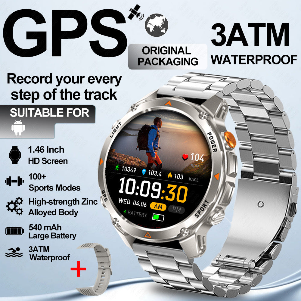 atongm Mate Pro Smart Watch, 30M Waterproof Outdoor GPS Sports Watch with Compass, Altimeter, Barometer, Health Monitoring & Built-in Flashlight