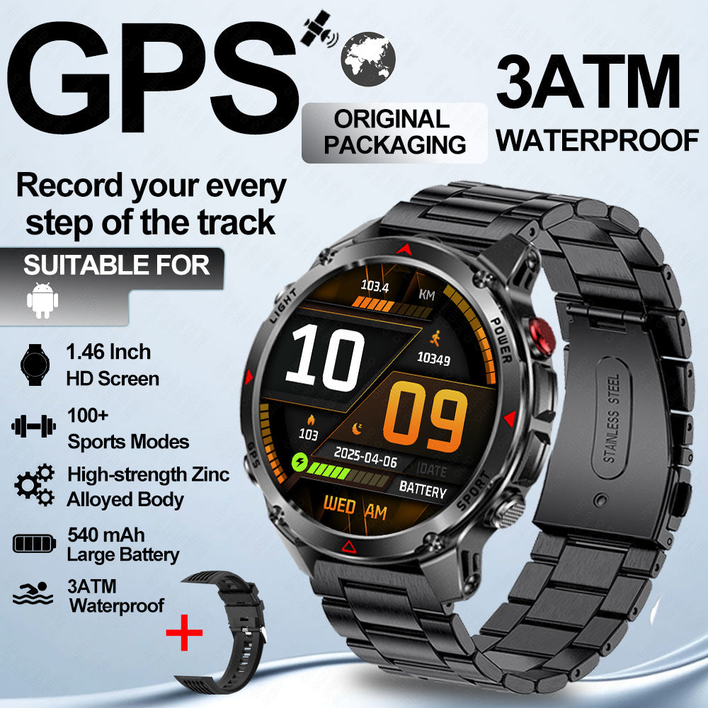 atongm Mate Pro Smart Watch, 30M Waterproof Outdoor GPS Sports Watch with Compass, Altimeter, Barometer, Health Monitoring & Built-in Flashlight