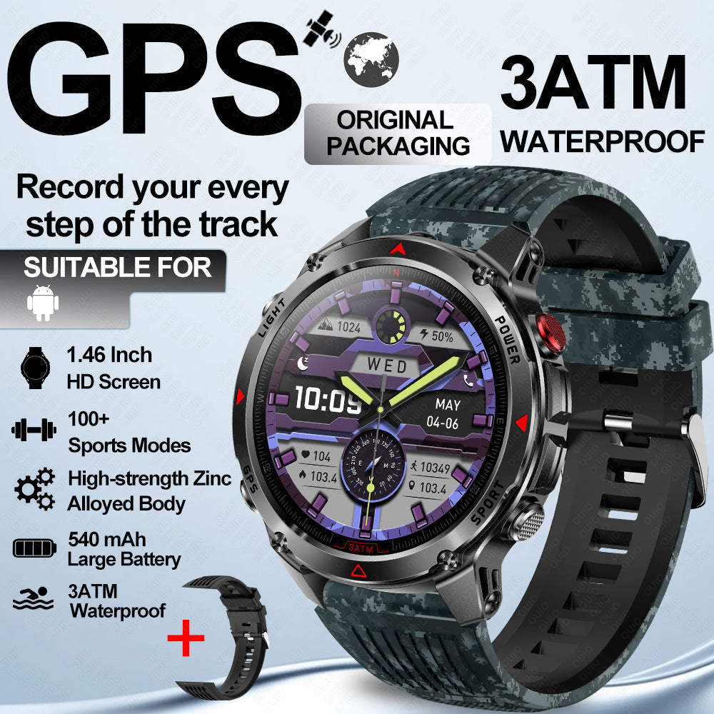 atongm Mate Pro Smart Watch, 30M Waterproof Outdoor GPS Sports Watch with Compass, Altimeter, Barometer, Health Monitoring & Built-in Flashlight