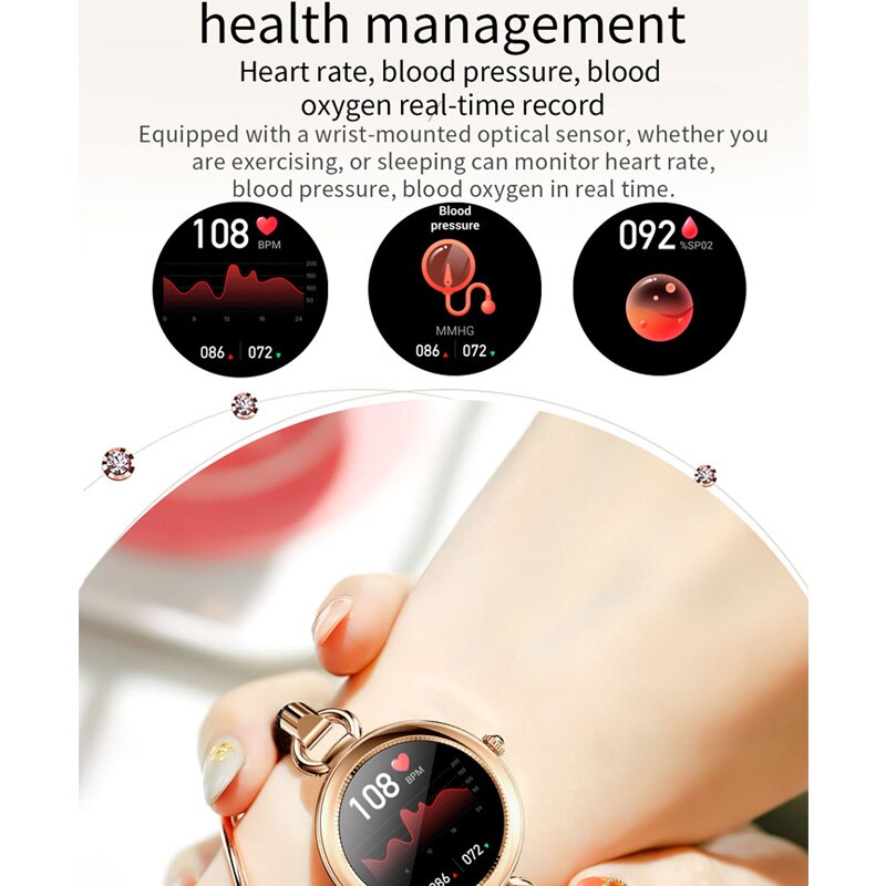 atongm yeni Trendy kalite kadınlar GT01 akıllı saat kadın kan basıncı oksijen nabız sedanter hatırlatma IP67 hediye