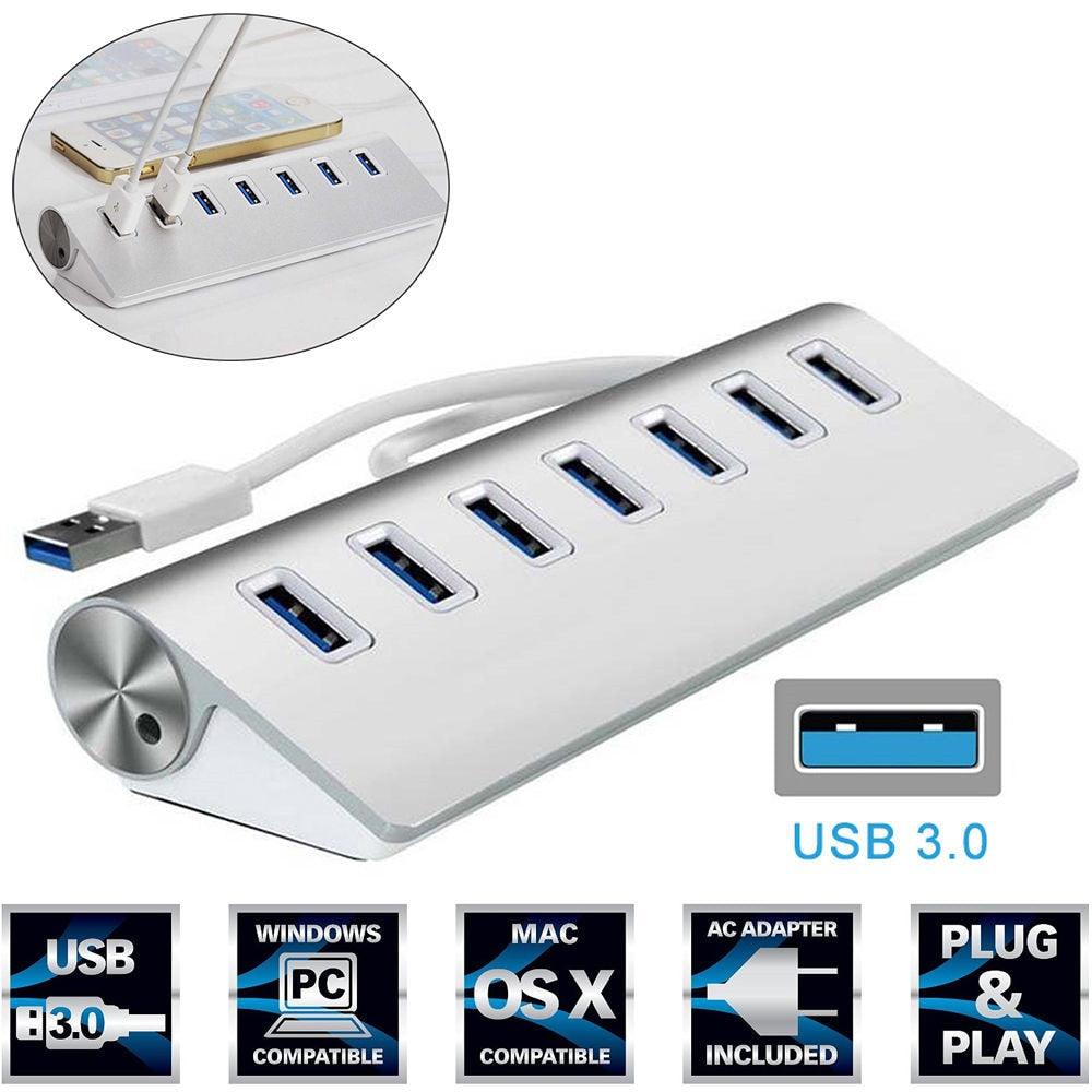 atongm Taşınabilir USB 3.0 HUB 4/7 bağlantı noktası alüminyum 5Gbps yüksek hızlı güç adaptörü çoklu USB 3.0 Hub USB Splitter PC dizüstü bilgisayar adaptörü - atongm Turkiye