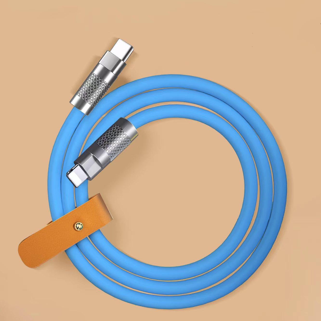120w 6a Super Fast Charge PD Type-C To Lighting Liquid Silicone Cable Quick Charge 1M 2M USB Cable For IPhone Charger Cable - atongm Turkiye
